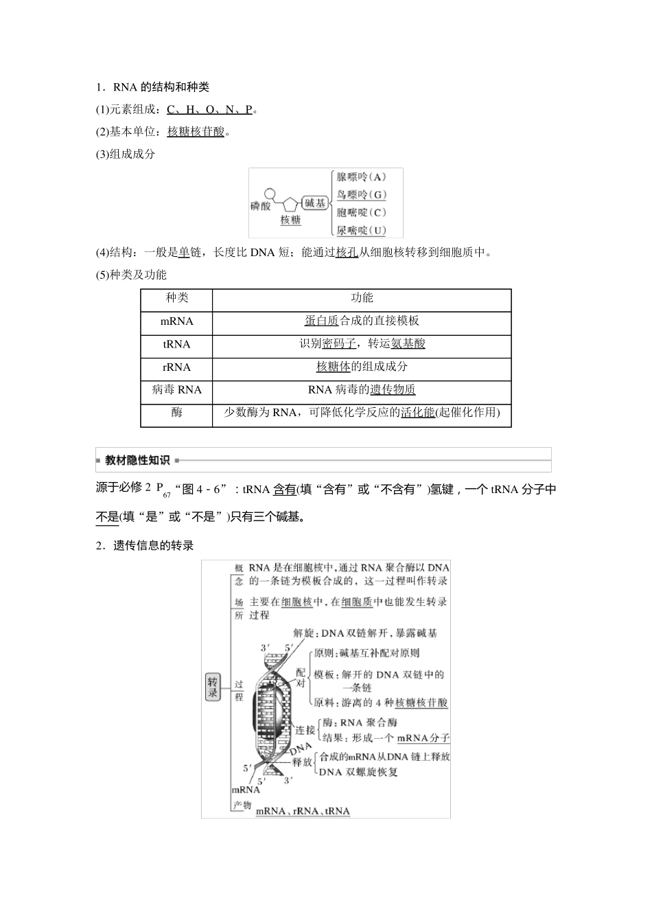 2024届高考一轮复习生物教案(新教材人教版鲁湘辽)：基因的概念与表达_第3页
