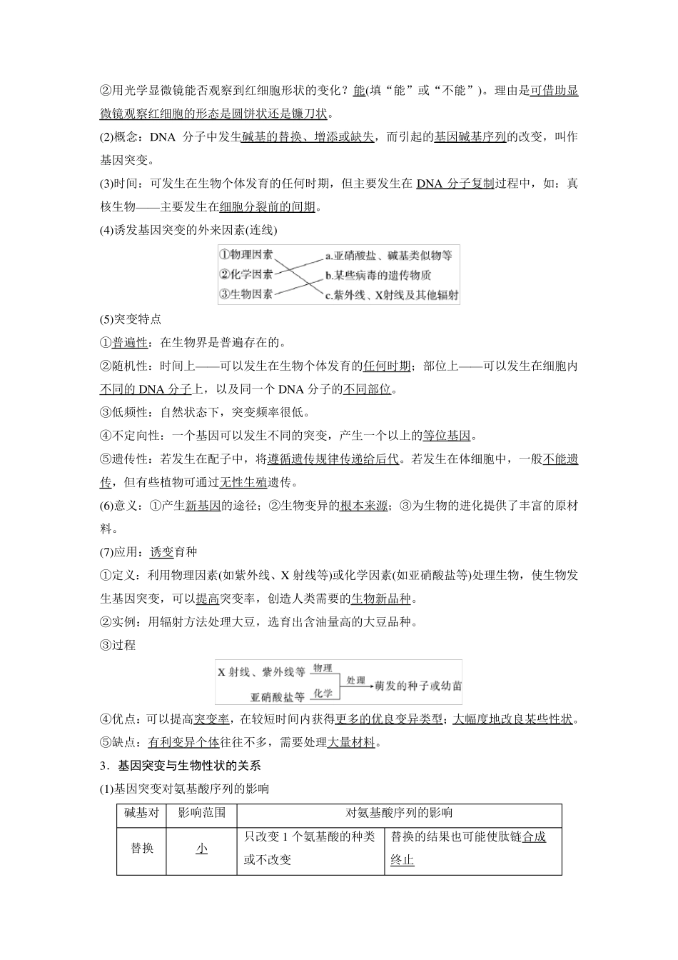 2024届高考一轮复习生物教案(新教材人教版鲁湘辽)：基因突变与基因重组_第2页