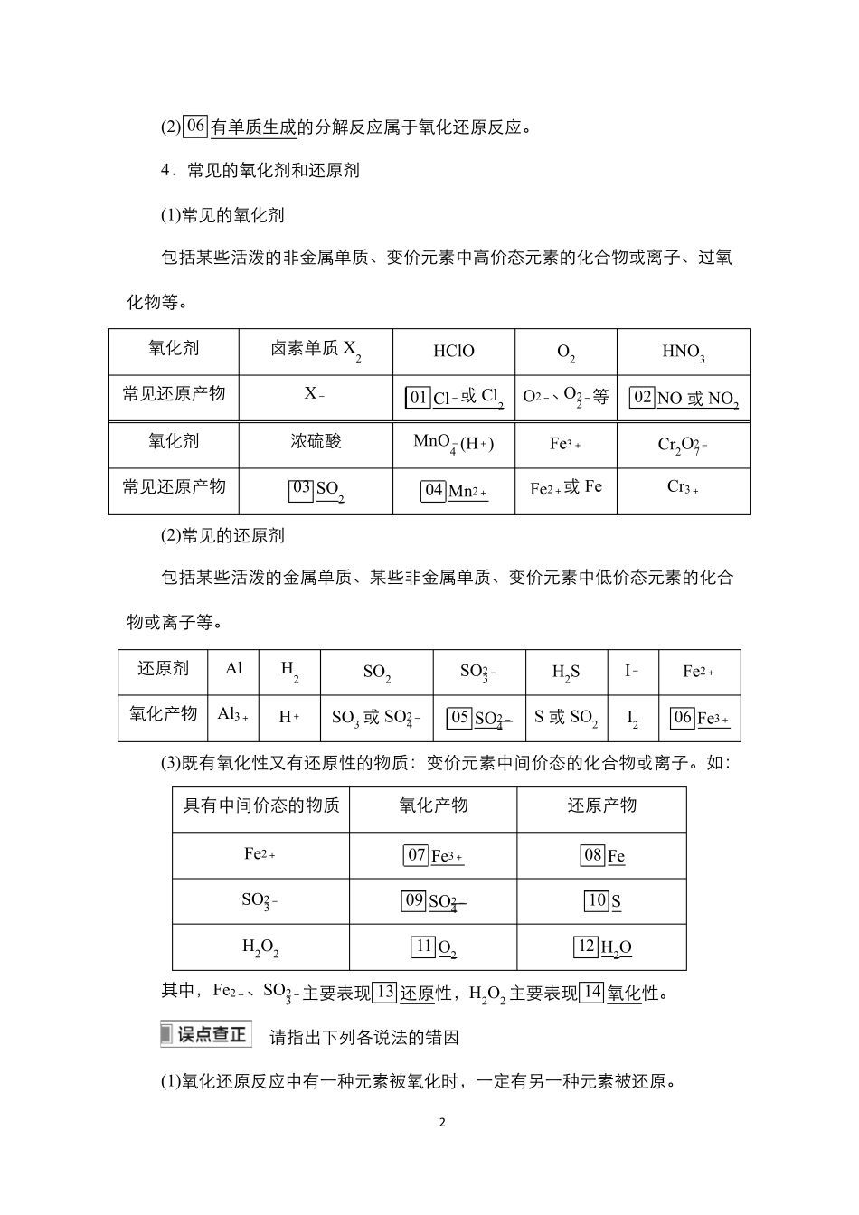 2024届高考化学一轮复习教案(人教版)第一单元 物质及其变化 第3讲_第2页