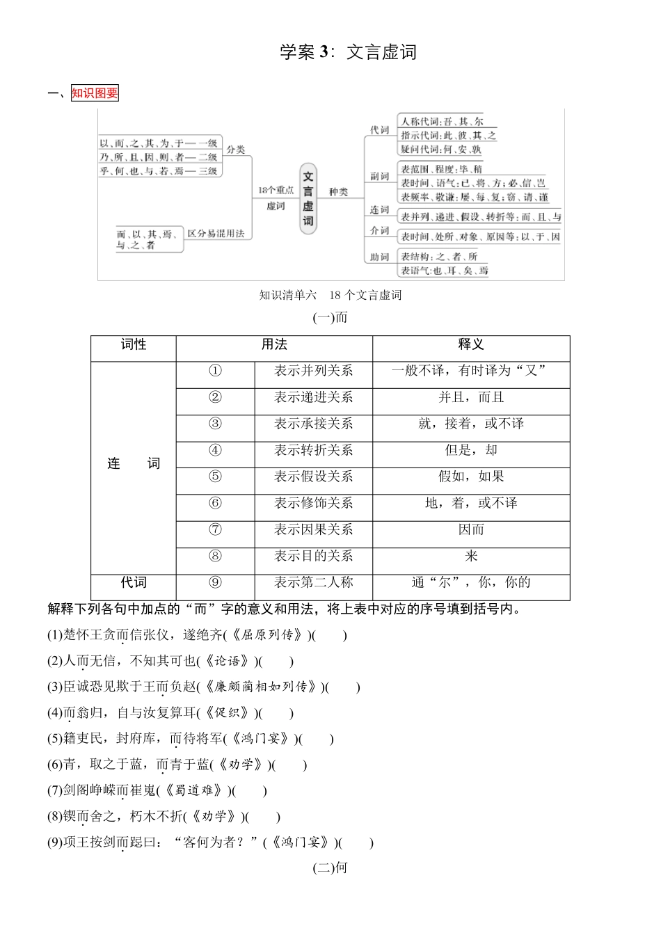 2024年高考语文文本阅读总复习 学案：文言虚词_第1页