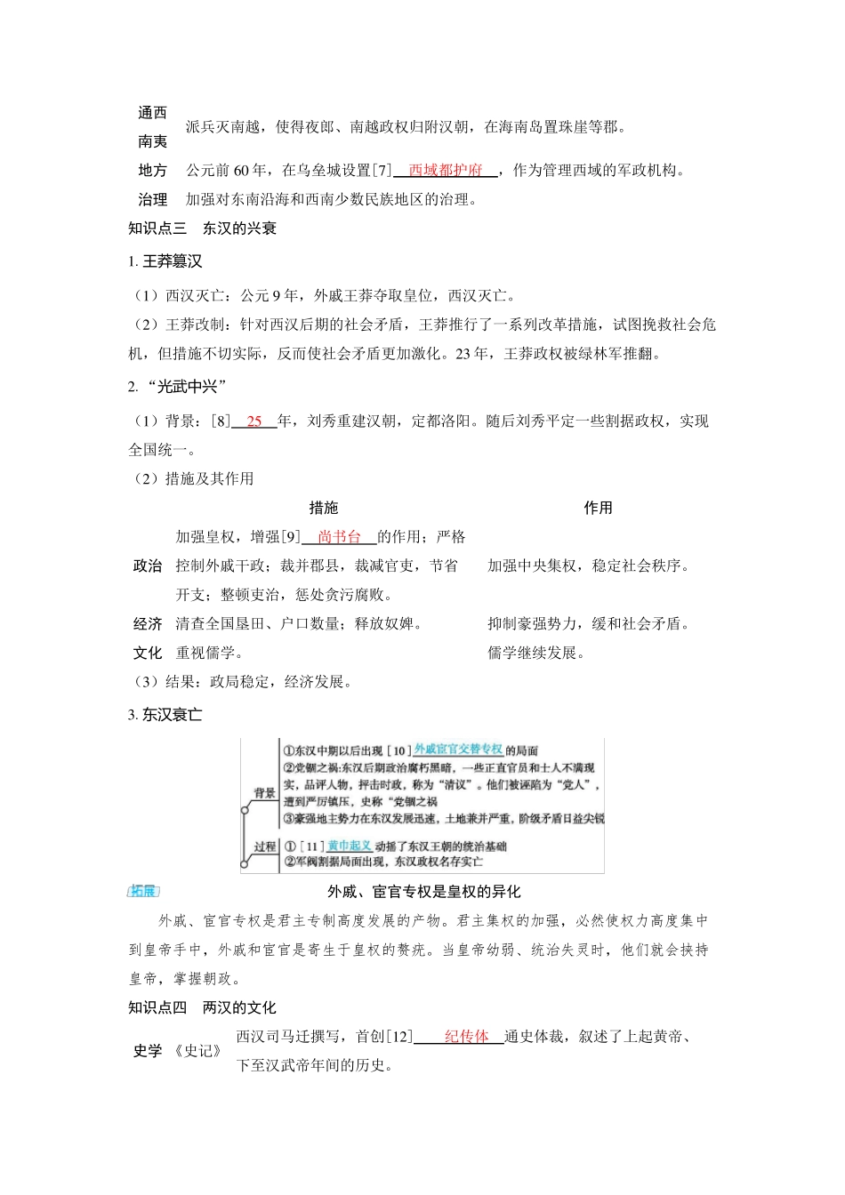 2025年高中历史高考精品备课教案：汉代统一多民族封建国家的巩固_第3页
