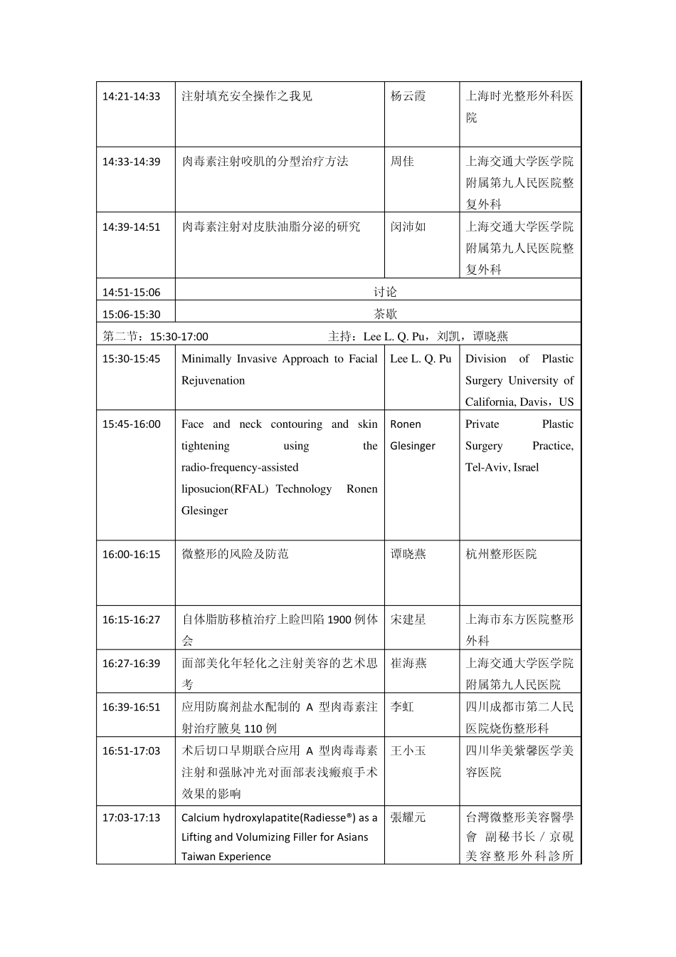 (初定2)上海整形美容会议会议议程_第2页