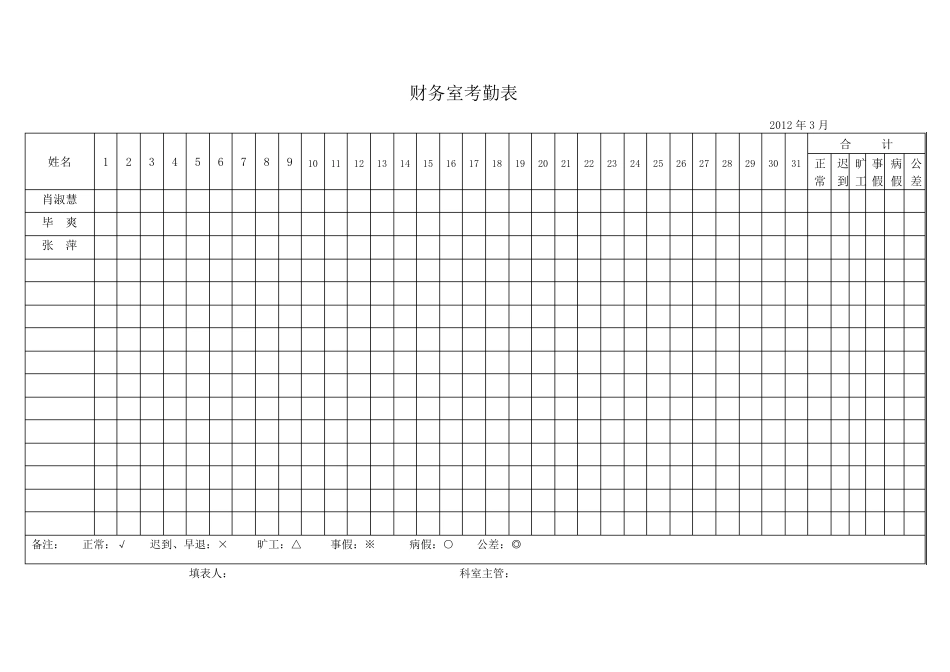 (完整word版)考勤表_第3页