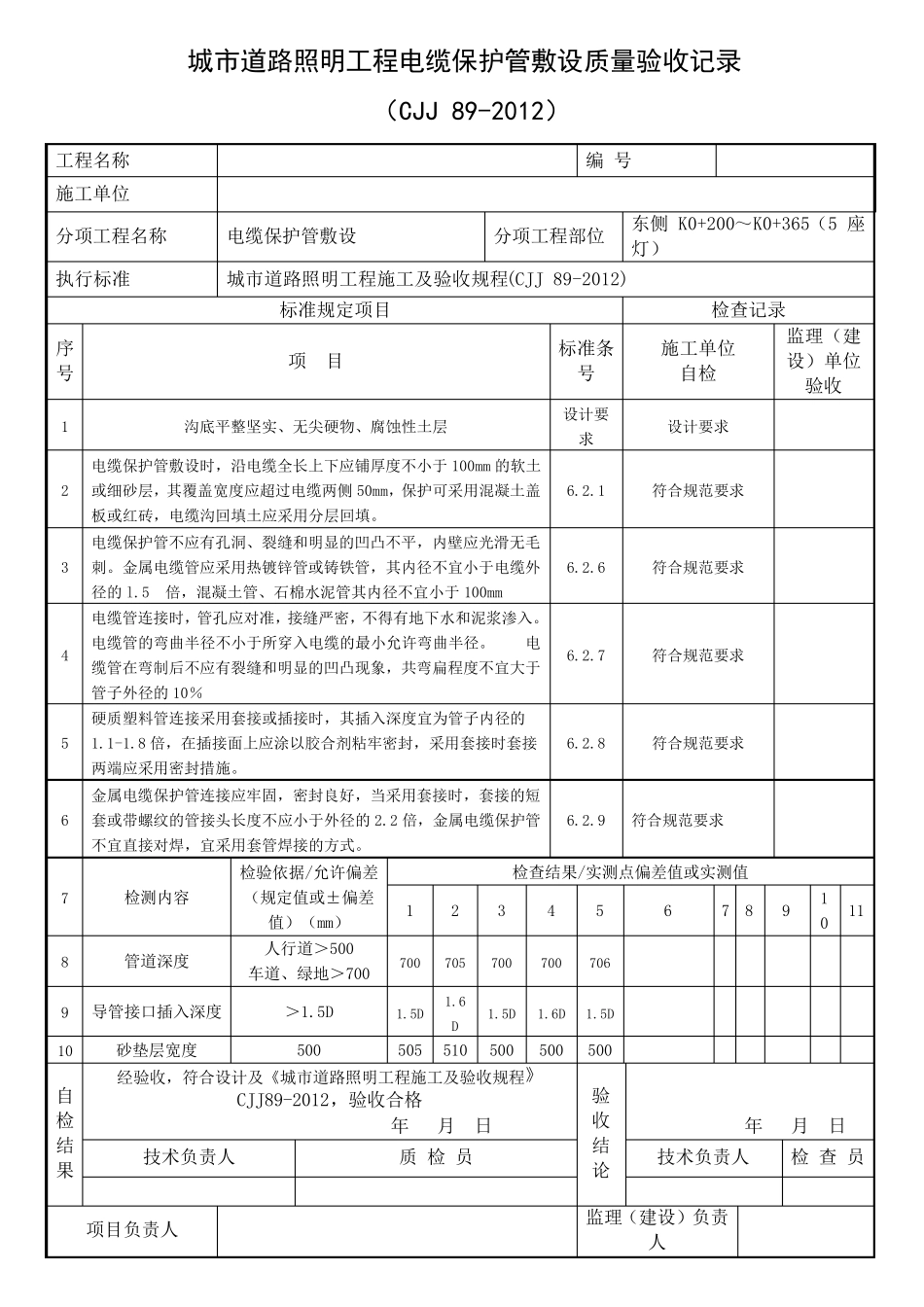 (完整word版)路灯CJJ892012检验批范表_第2页