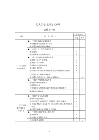 (新高考)浙江省高中历史学考+选考标准(命题范围)