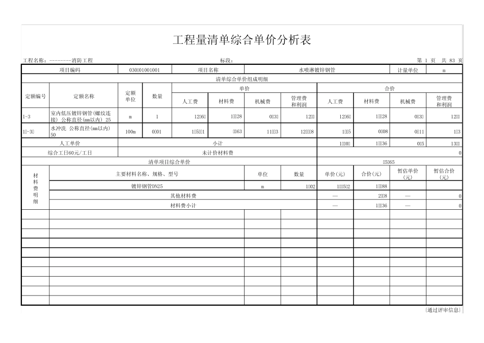 (清单报价)消防工程_第1页