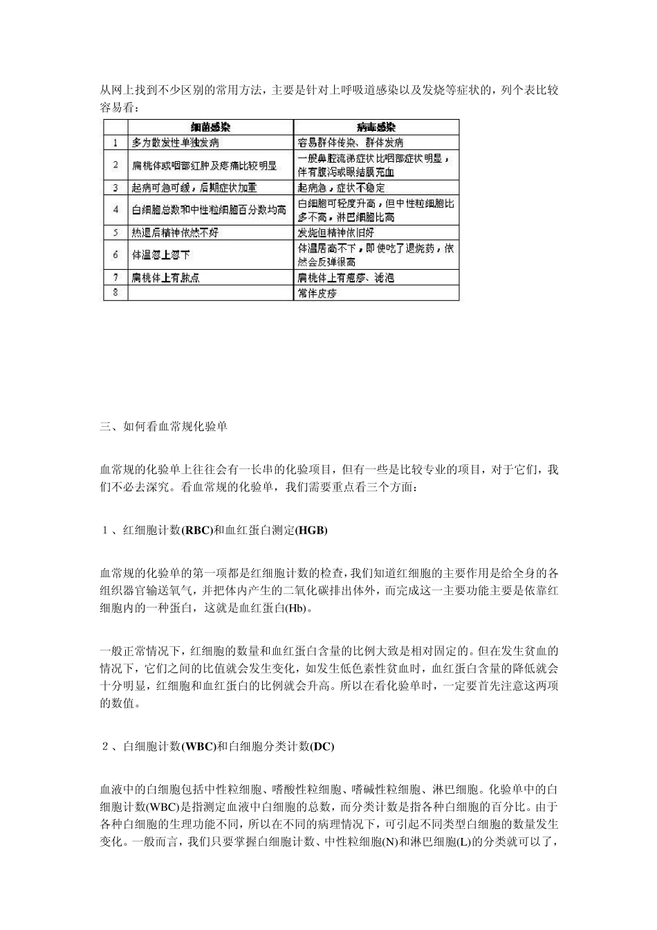 (父母必须懂的简单常识)细菌感染和病毒感染的差别+如何看宝宝的验血化验单_第2页