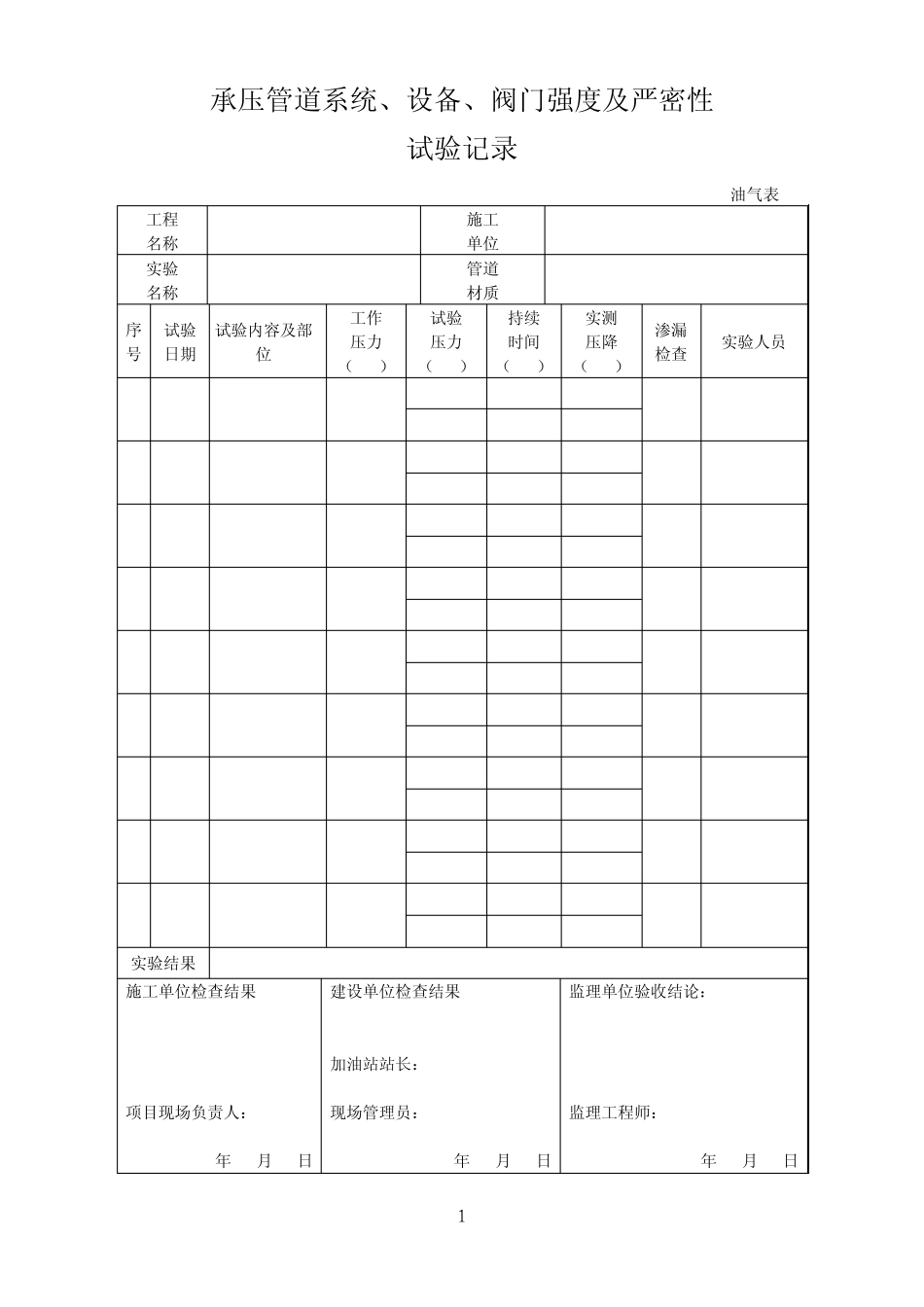 (表6)油气回收治理改造工程施工验收资料记录表_第2页