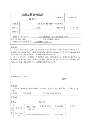 (表C51)隐蔽工程验收记录