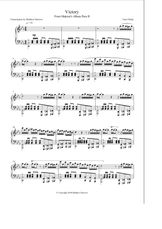 (马克西姆)Victory原版五线谱钢琴谱正谱