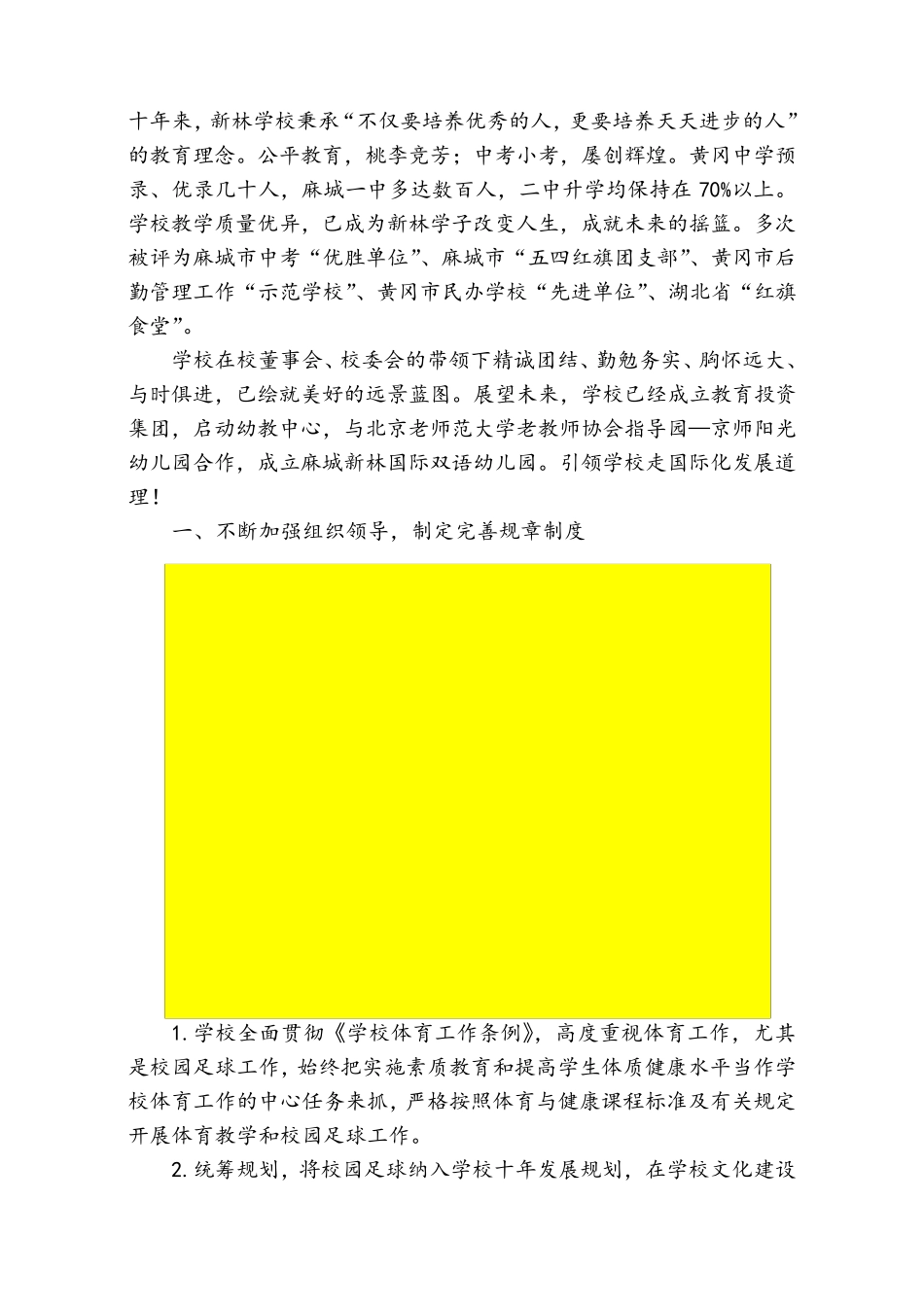 (麻城市新林学校)全国校园足球特色学校汇报材料_第2页