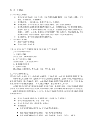 00160自学考试大纲审计学考点辛苦整理