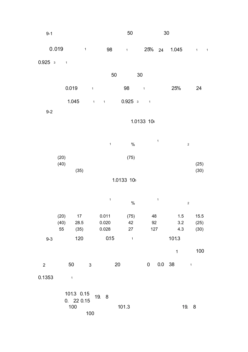 09化工原理第九章习题答案_第1页