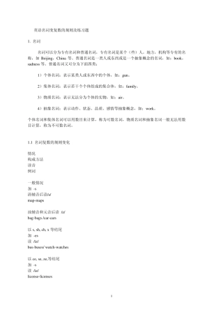 1.英语名词变复数的规则及练习题