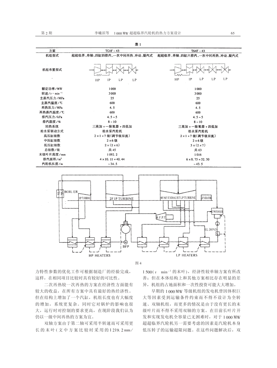1000MW超超临界汽轮机的热力方案设计_第3页