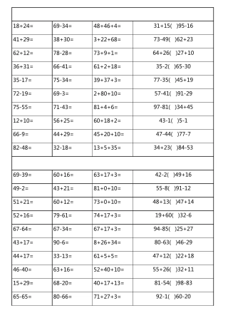 100以内加减法口算天天练(3300道)
