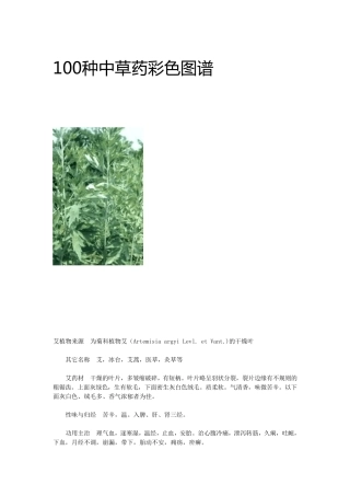100种中草药彩色图谱