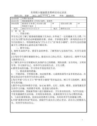 1011健康教育教研活动记录表