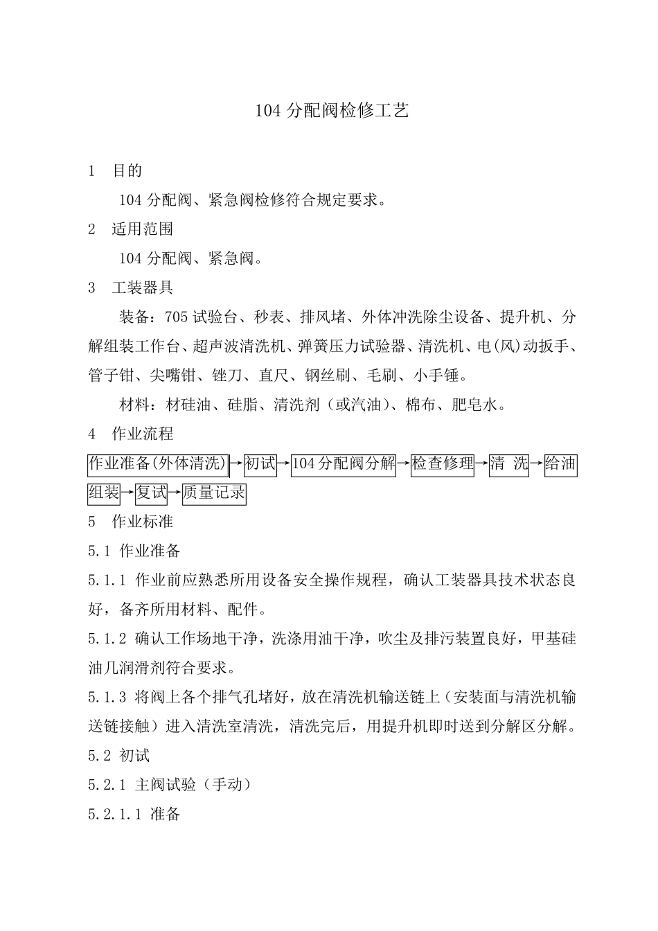 104分配阀检修工艺_第1页