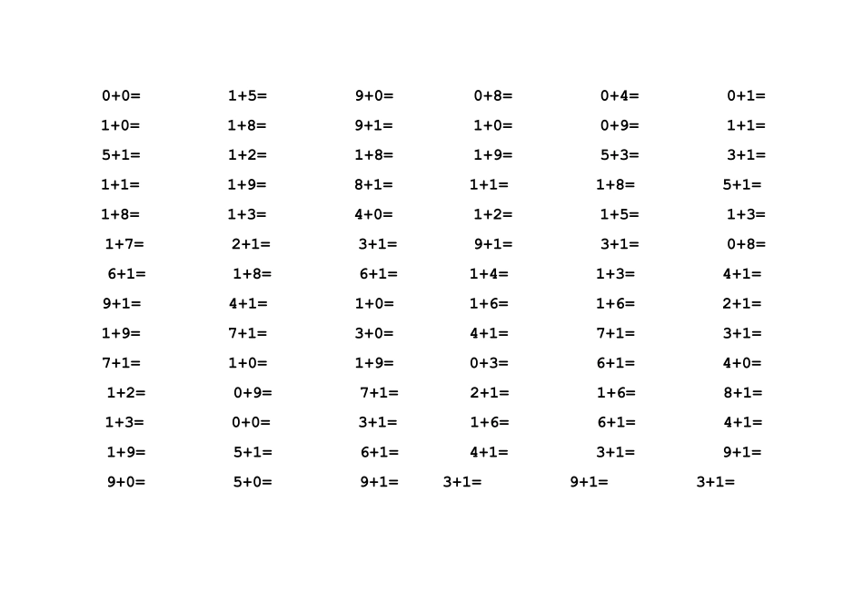10以内加法口算题_第1页