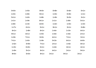 10以内加法口算题