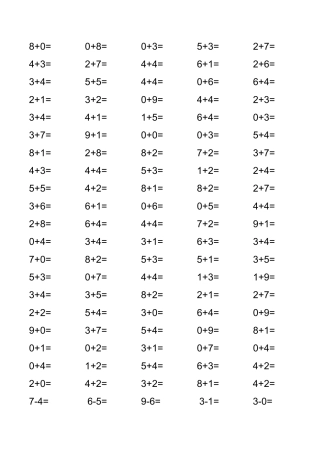 10以内的加减法口算题