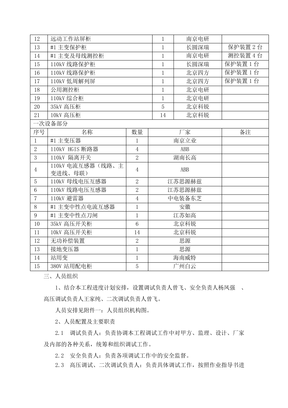 110kV变电站一次、二次电气设备调试方案_第2页