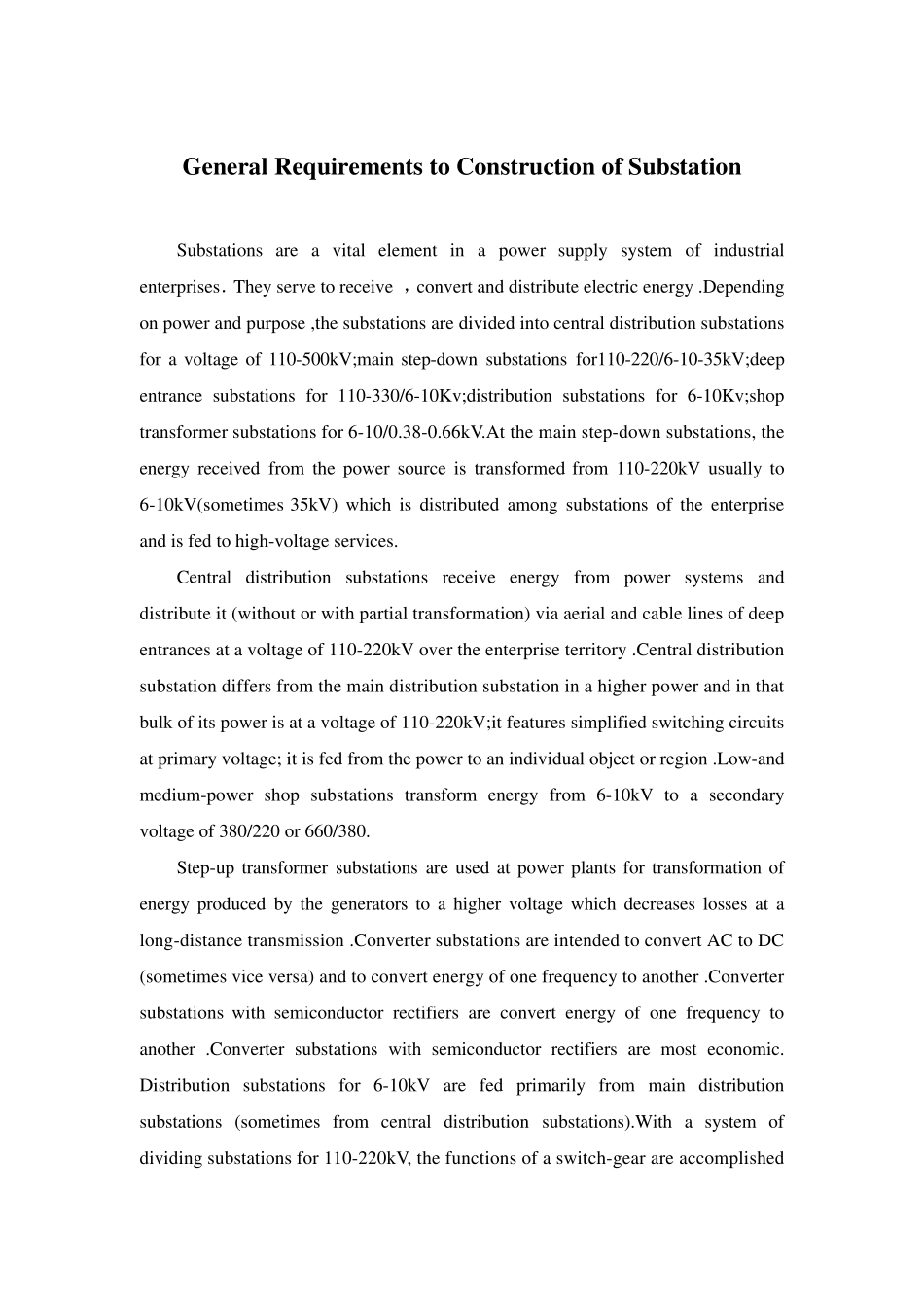 110kv变电站设计外文翻译_第1页