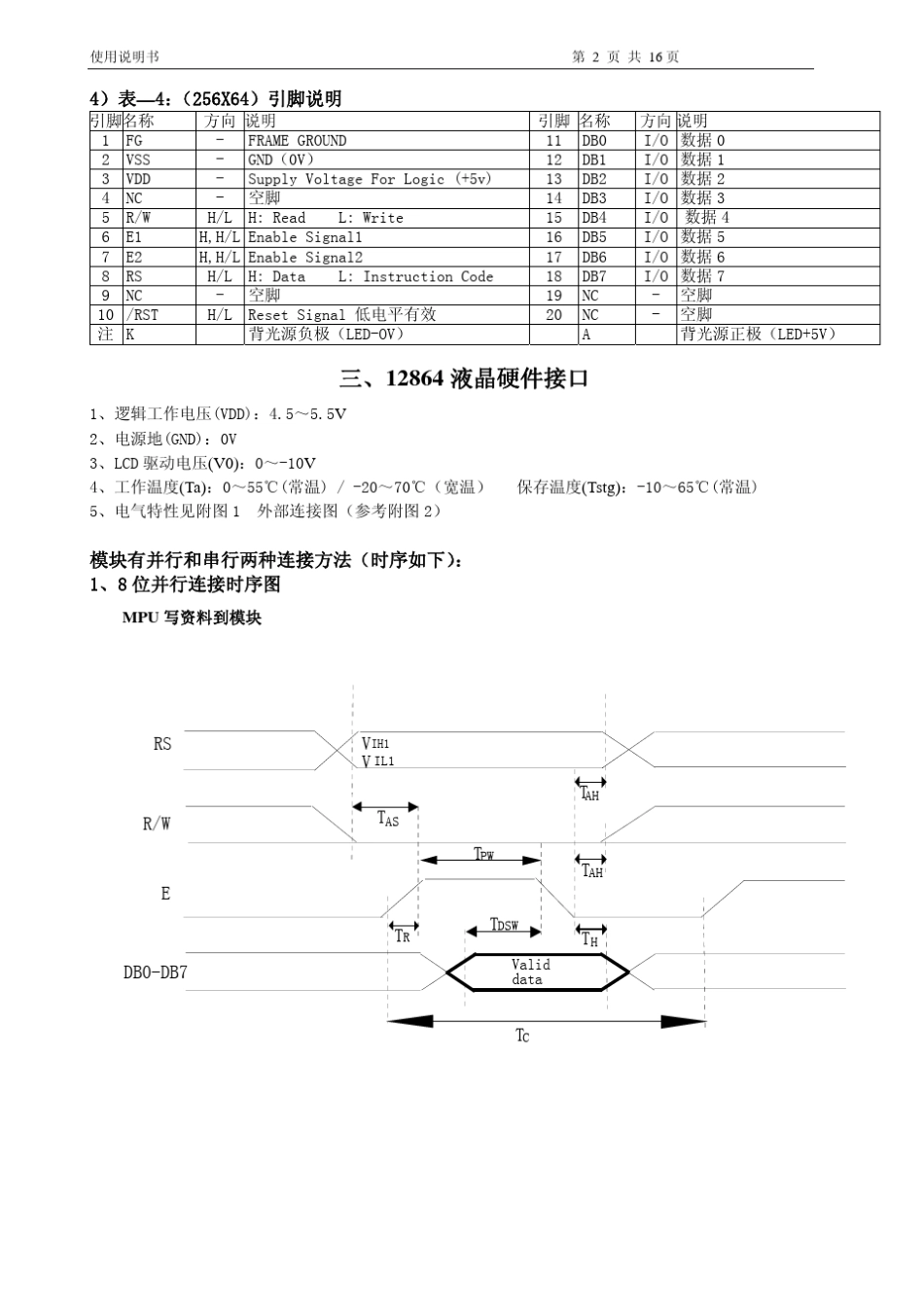12864液晶显示模块概述_第2页
