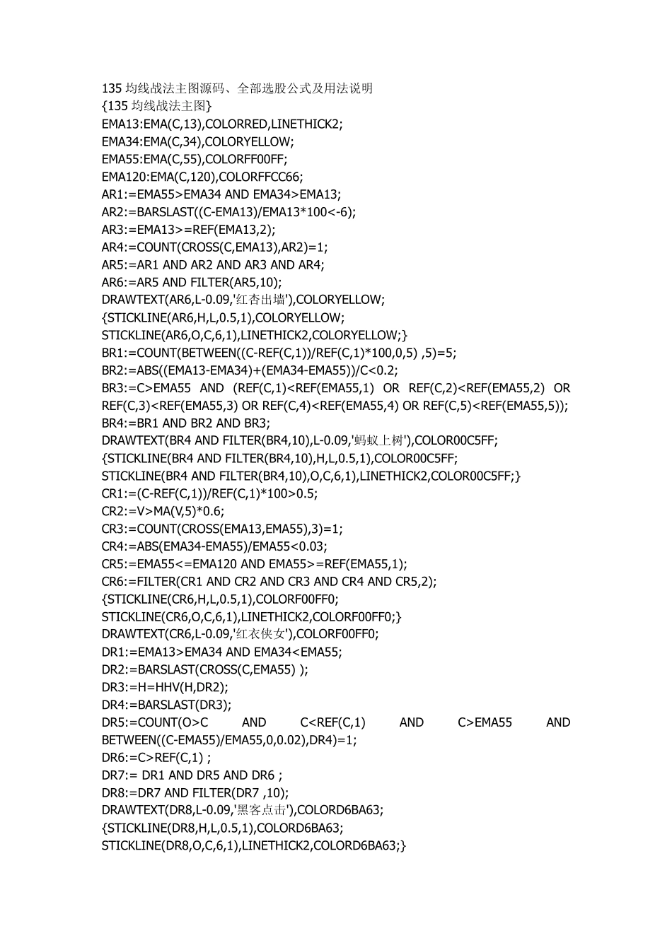 135均线战法主图源码_第1页