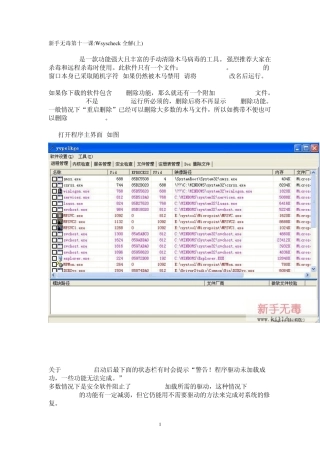 14新手无毒第十一课：wsyscheck全解