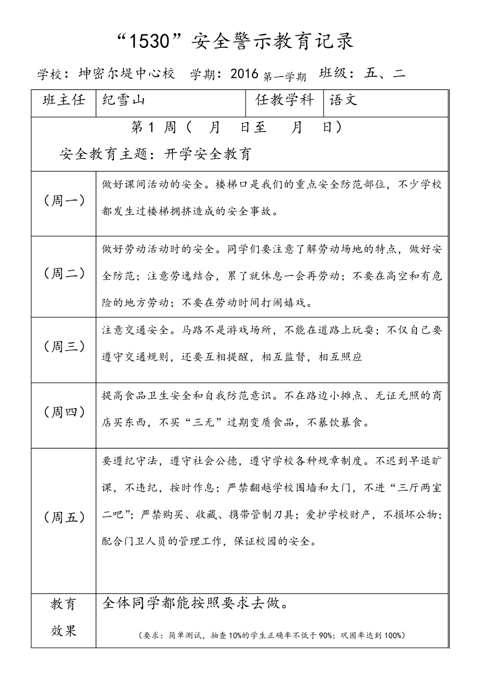 1530安全警示教育记录1_第1页