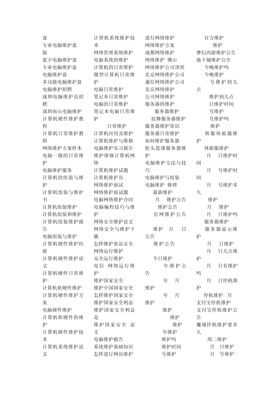 1599个电脑维护计算机维护品牌维护权利维护等长尾关键词(去广告完整珍藏版)_第3页