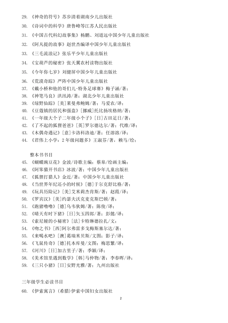 16年级必读课外书_第2页