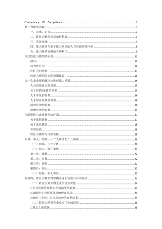 16篇胜任力(能力素质)模型论述荟萃