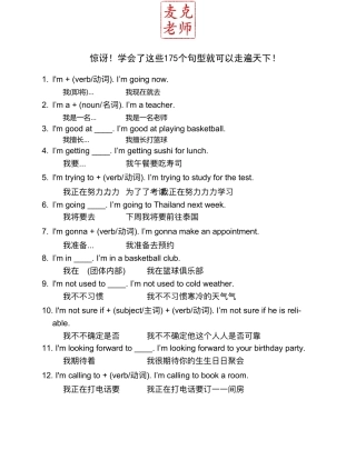 175最实用英语会话句型