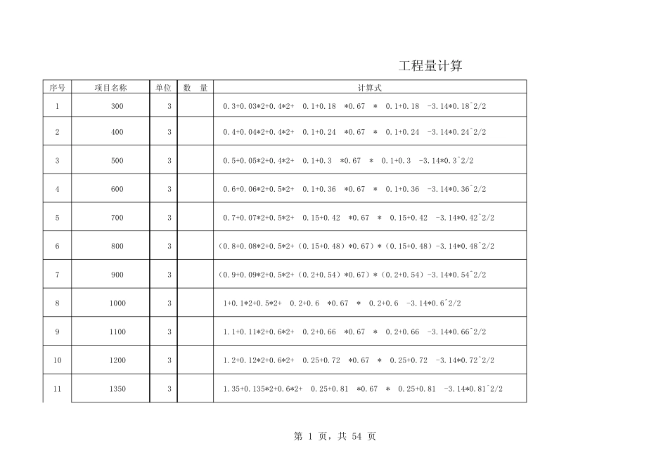 180度砂石基础及检查井工程量计算_第1页