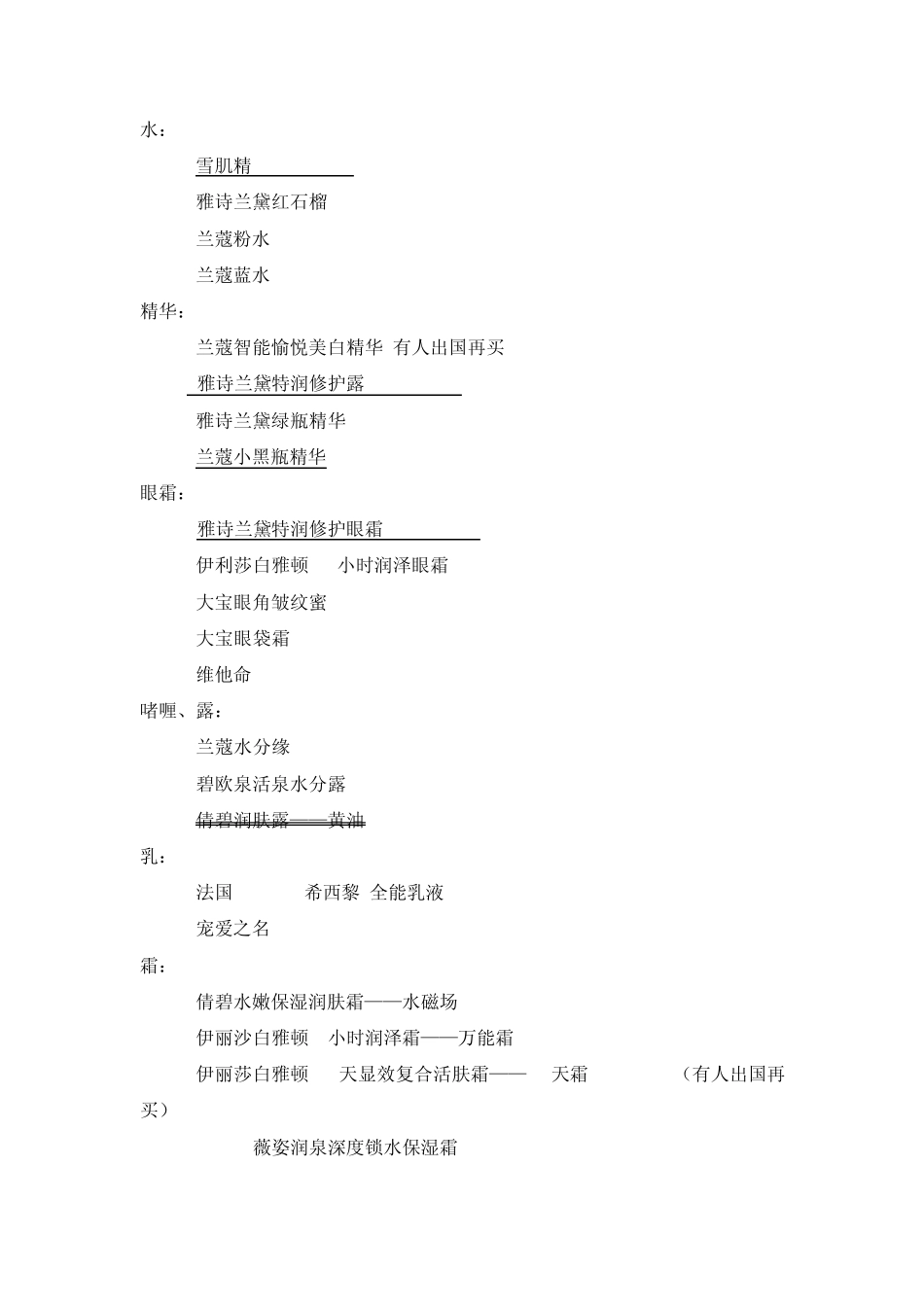 18个国际大牌经典护肤品介绍_第1页