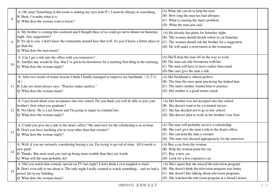 19892001年全部托福听力短对话_第2页