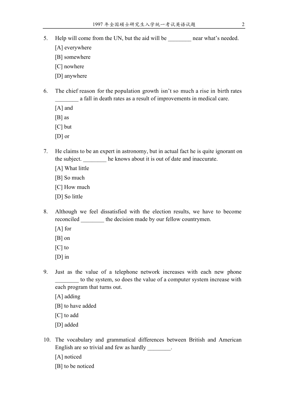 1997考研英语真题及答案_第2页