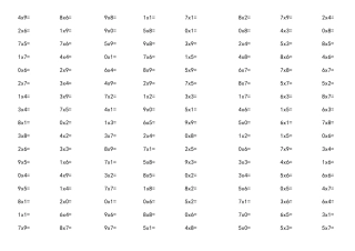 19乘法口算练习题