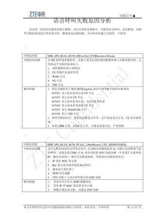 1x呼叫失败原因分析(V1.0)