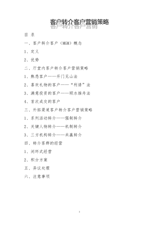 1客户转介客户营销策略文字版