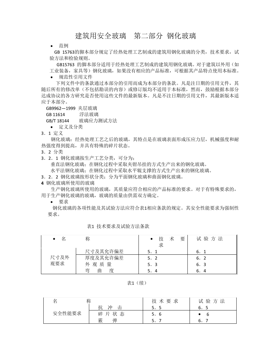 1建筑用安全玻璃__第二部分_钢化玻璃国标_第1页