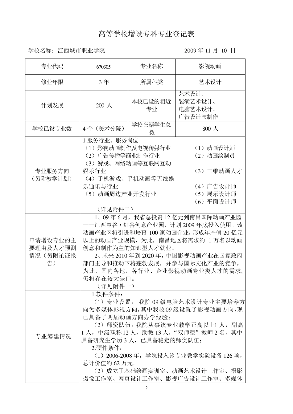 1影视动画专业申报材料_第2页