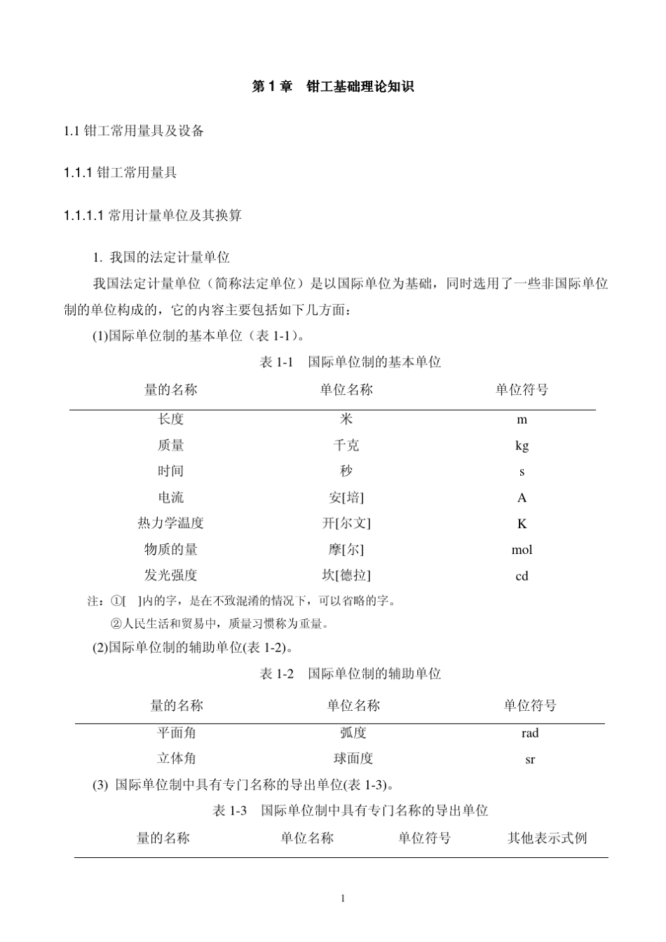 1机泵维修钳工第1章钳工基础_第1页