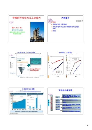 1甲醇制芳烃技术及工业放大