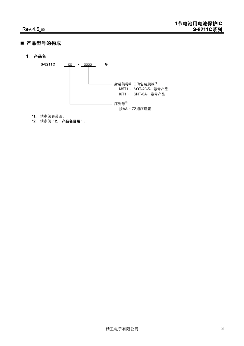 1节电池用电池保护ICS8211C系列_第3页