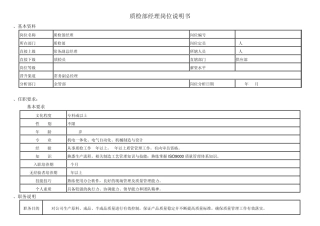 1质管部经理岗位说明书