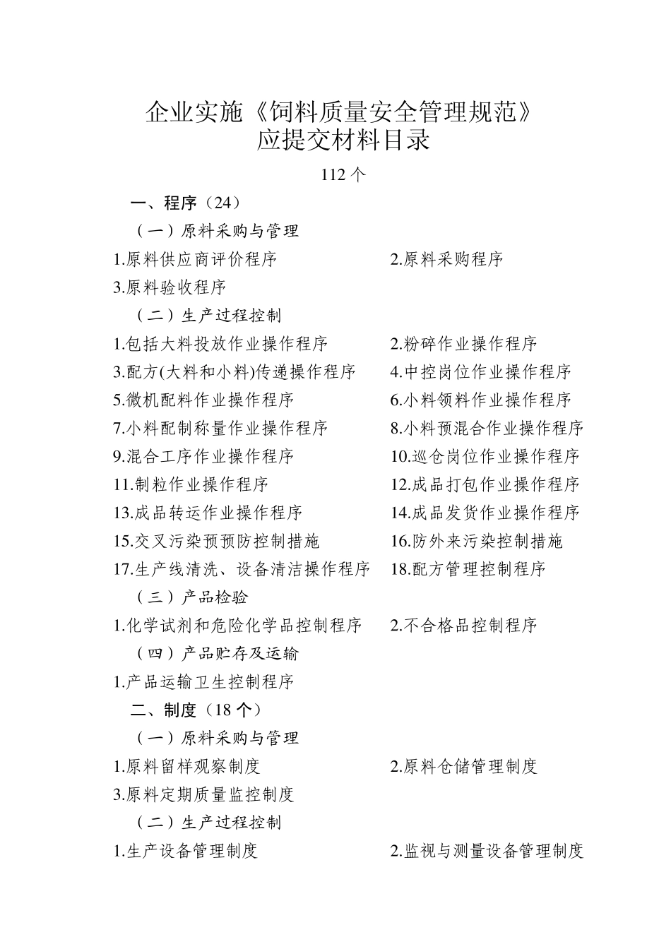 1饲料质量安全管理规范应提交材料目录_第3页